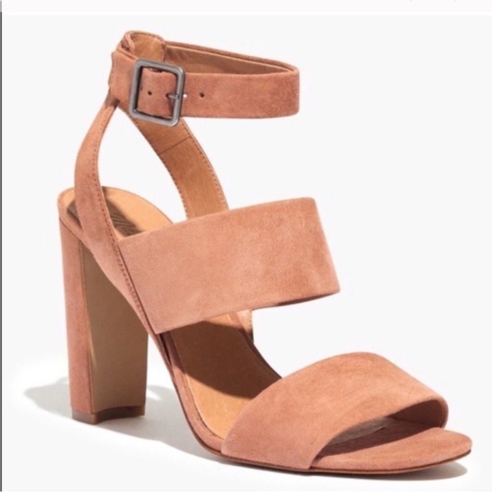 Madewell The Octavia Sandal Dusty Rose Chunky Heels Size 7.5